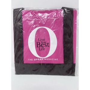 The Oprah Magazine Live Your‎ Best Life Pink Brown Bag 17 1/2" Wide x 10 1/2" T